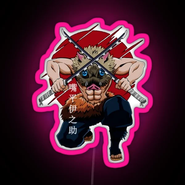 Inosuke Hashibira Kimetsu No Yaiba RGB Neon Sign