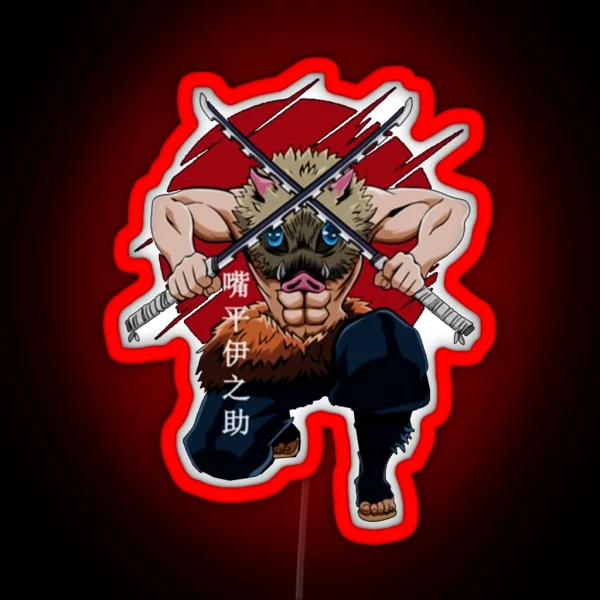 Inosuke Hashibira Kimetsu No Yaiba RGB Neon Sign