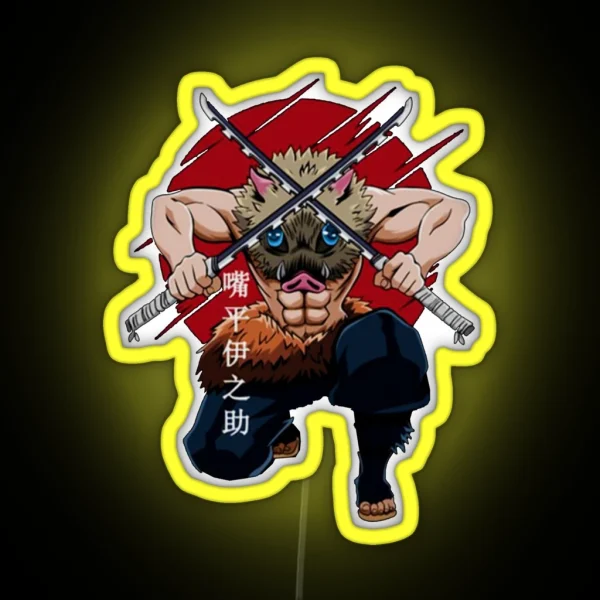 Inosuke Hashibira Kimetsu No Yaiba RGB Neon Sign