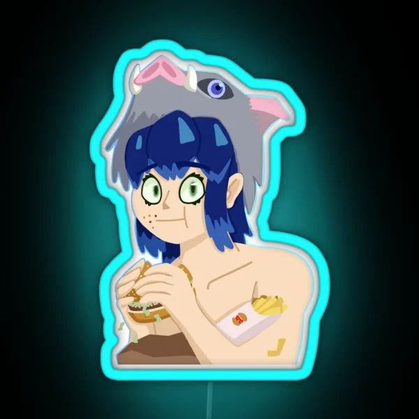 Inosuke With Whopper No Onion RGB Neon Sign