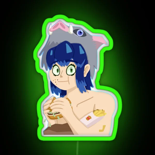 Inosuke With Whopper No Onion RGB Neon Sign