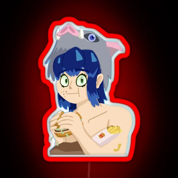 Inosuke With Whopper No Onion RGB Neon Sign