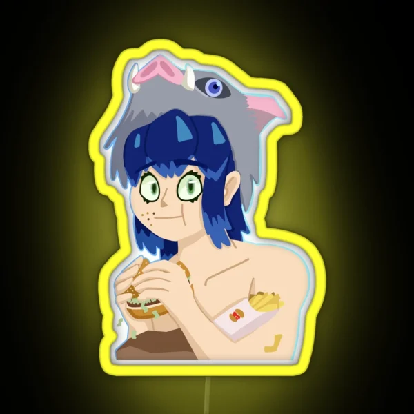 Inosuke With Whopper No Onion RGB Neon Sign