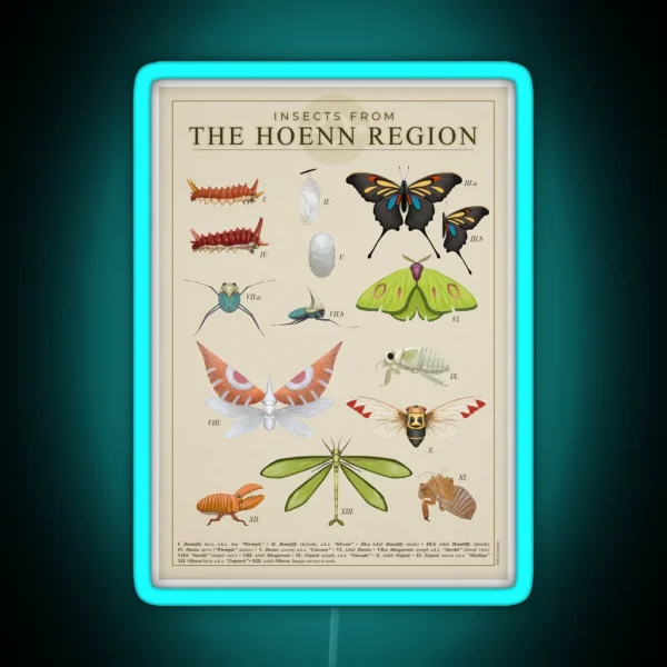 Insects From Hoenn RGB Neon Sign