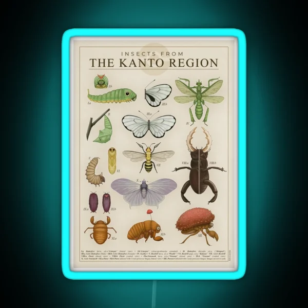 Insects From The Kanto Region RGB Neon Sign
