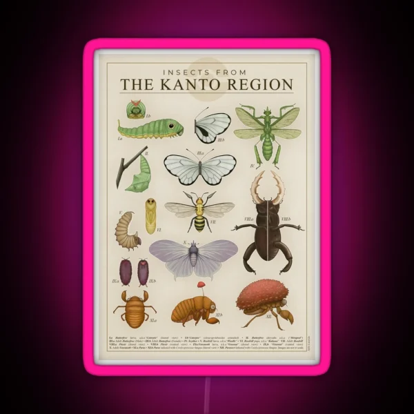 Insects From The Kanto Region RGB Neon Sign