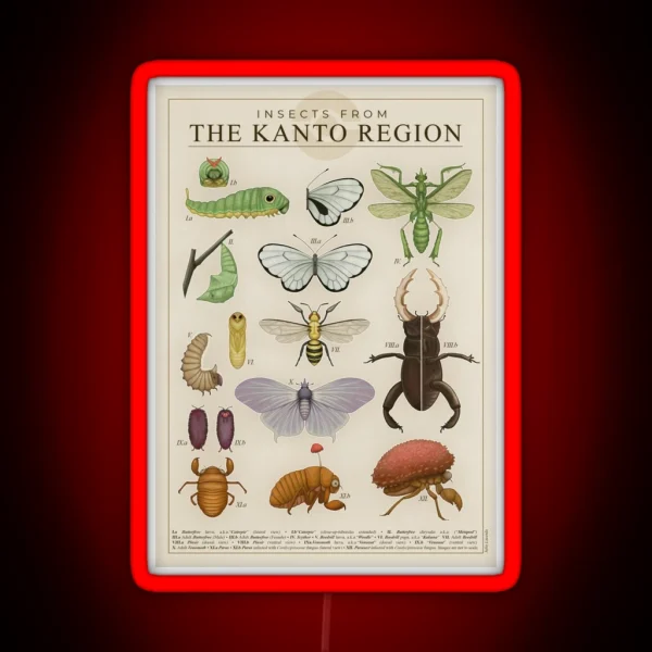 Insects From The Kanto Region RGB Neon Sign