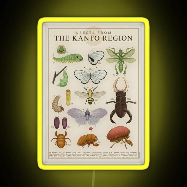 Insects From The Kanto Region RGB Neon Sign