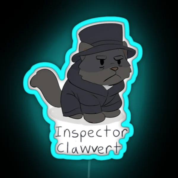 Inspector Javert Cat Pun RGB Neon Sign