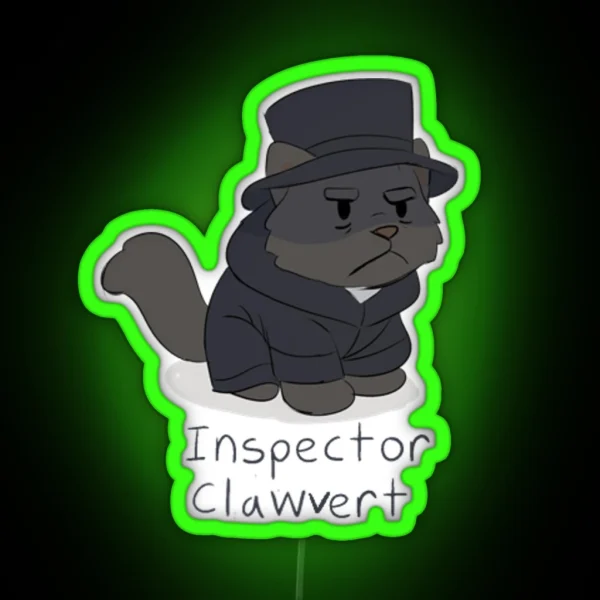 Inspector Javert Cat Pun RGB Neon Sign