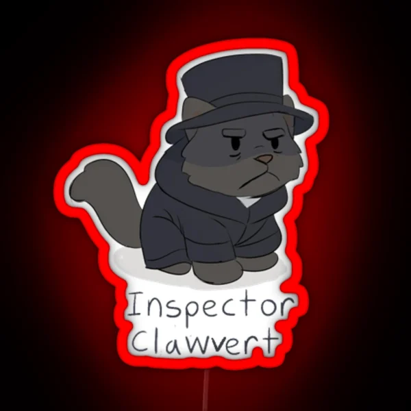 Inspector Javert Cat Pun RGB Neon Sign