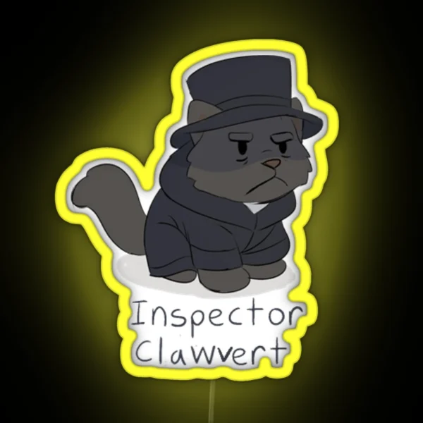 Inspector Javert Cat Pun RGB Neon Sign