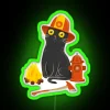 Intense Gaze Firefighter Cat RGB Neon Sign - Image 3