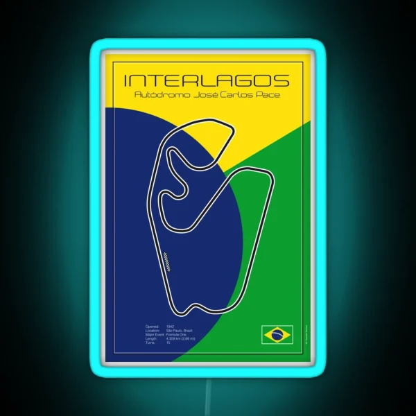 Interlagos Racetrack RGB Neon Sign