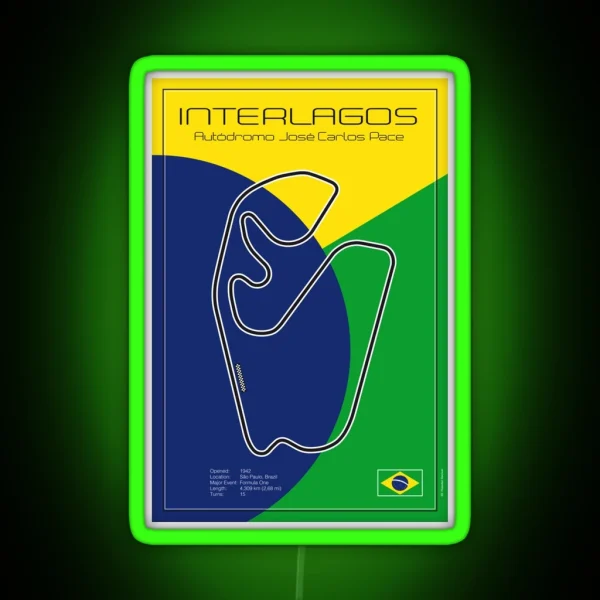 Interlagos Racetrack RGB Neon Sign