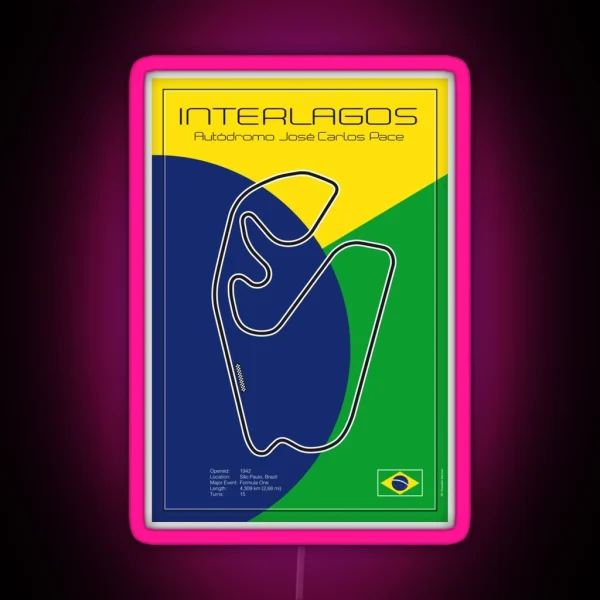 Interlagos Racetrack RGB Neon Sign