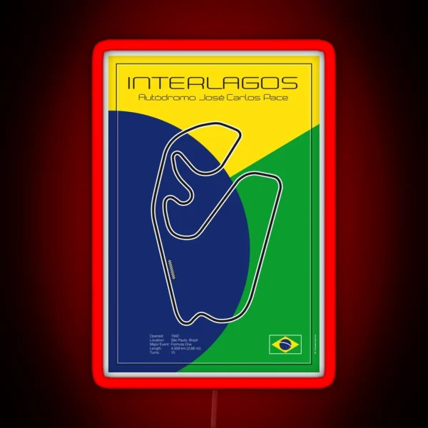 Interlagos Racetrack RGB Neon Sign