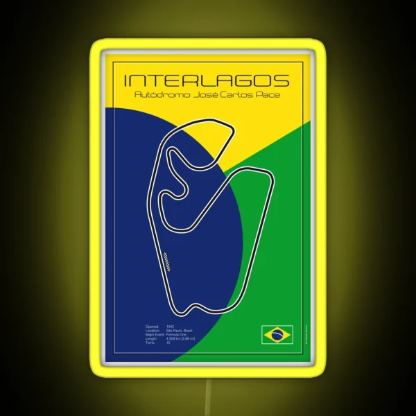 Interlagos Racetrack RGB Neon Sign