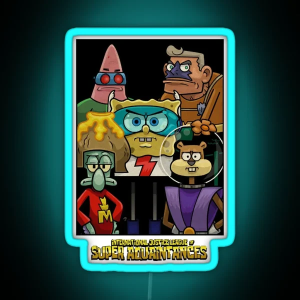 Internation Justice League Of Super Aquaintances RGB Neon Sign