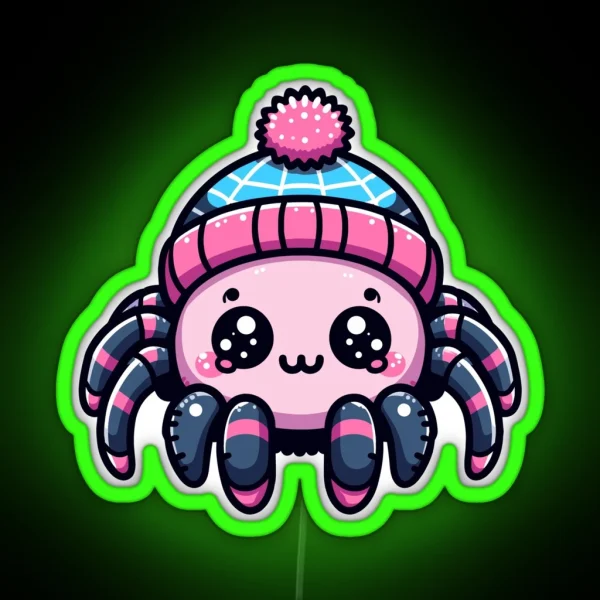 Intricate Spider Weave RGB Neon Sign