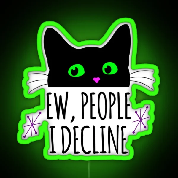 Introvert Decline Feline RGB Neon Sign