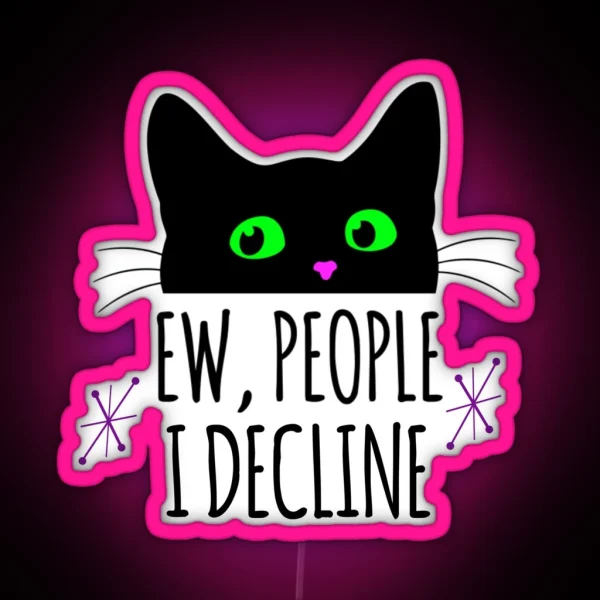 Introvert Decline Feline RGB Neon Sign