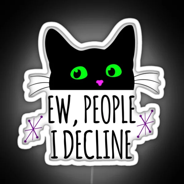 Introvert Decline Feline RGB Neon Sign
