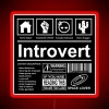 Introvert Socially Awkward Not A Hugger RGB Neon Sign