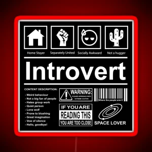 Introvert Socially Awkward Not A Hugger RGB Neon Sign