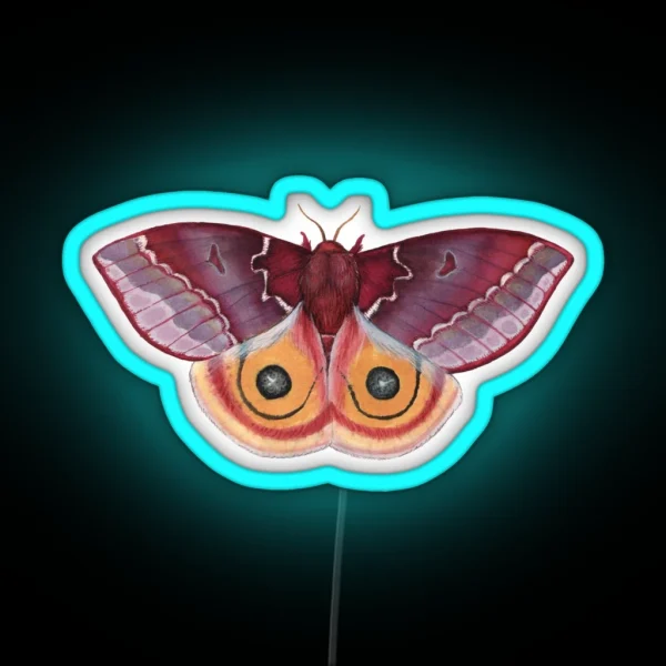 Io Moth Automeris Io Female RGB Neon Sign