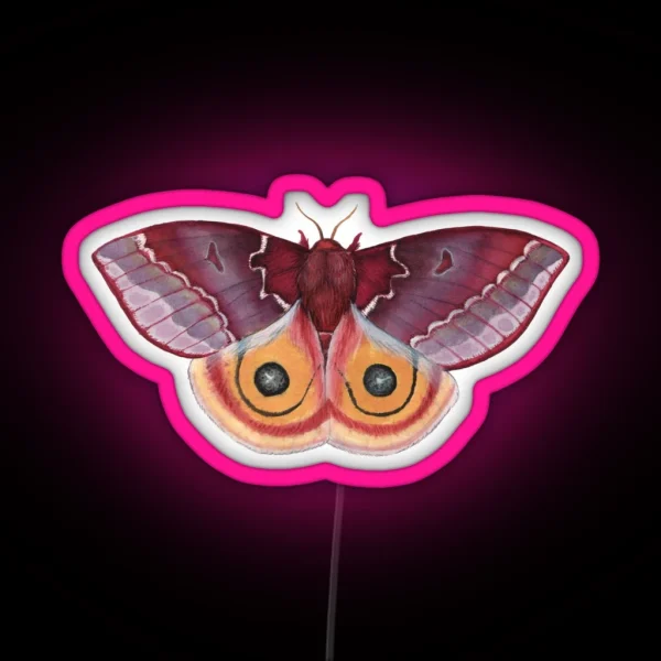 Io Moth Automeris Io Female RGB Neon Sign