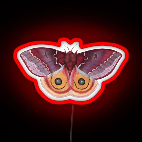 Io Moth Automeris Io Female RGB Neon Sign