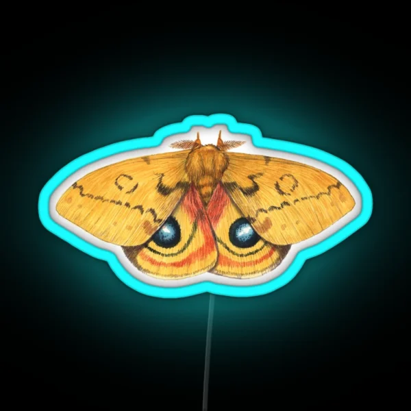 Io Moth Automeris Io Male RGB Neon Sign