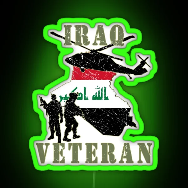 Iraqi Freedom Veteran RGB Neon Sign