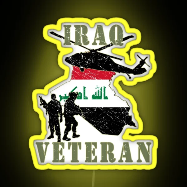 Iraqi Freedom Veteran RGB Neon Sign