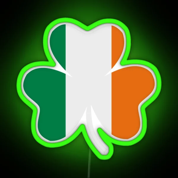 Ireland Flag Shamrock RGB Neon Sign