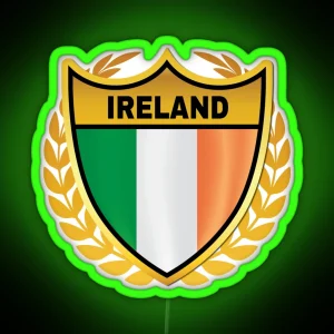 Ireland Gold Shield Flag RGB Neon Sign