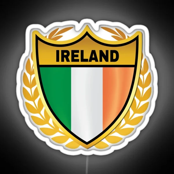 Ireland Gold Shield Flag RGB Neon Sign