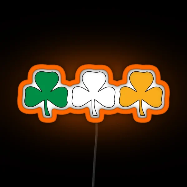 Ireland Shamrock Flag RGB Neon Sign