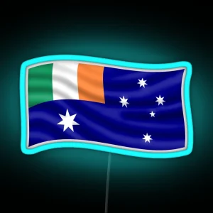 Irish Australian Flag Waving RGB Neon Sign