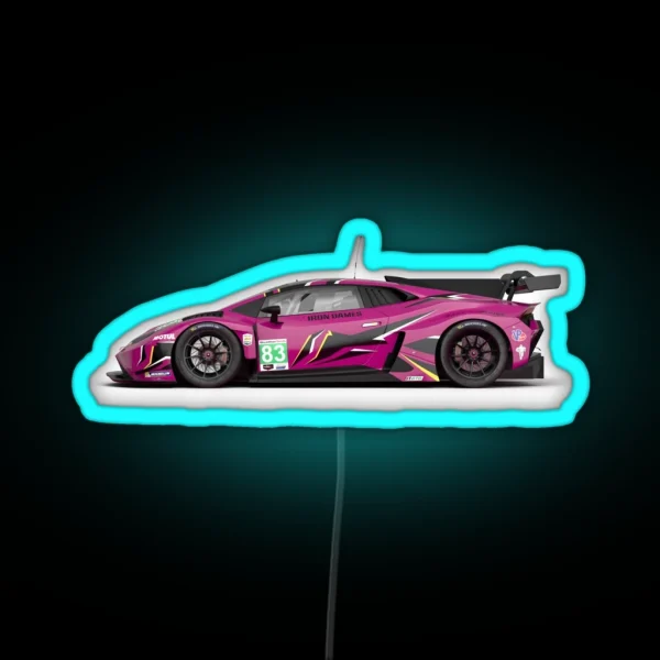 Iron Dames Lamborghini GT3 83 RGB Neon Sign