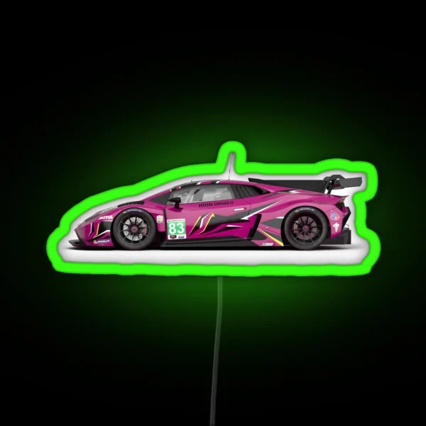 Iron Dames Lamborghini GT3 83 RGB Neon Sign