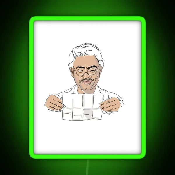 Irrfan Khan Lunchbox Bollywood Line Art RGB Neon Sign