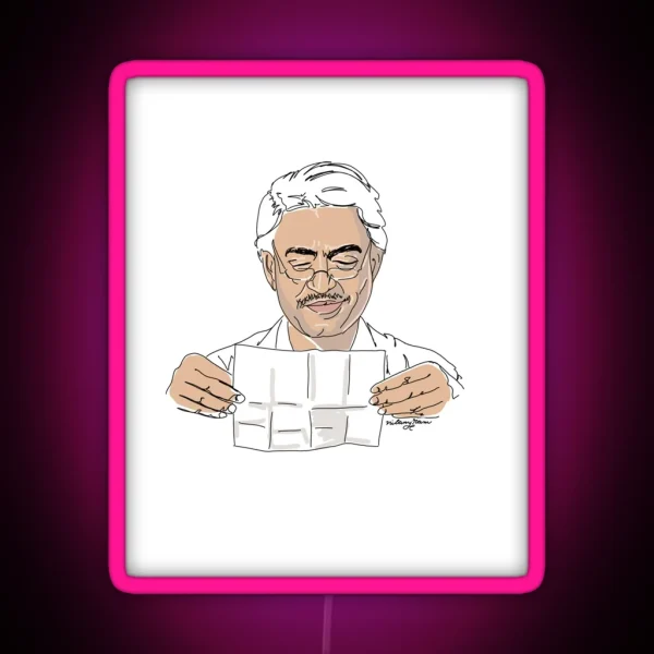Irrfan Khan Lunchbox Bollywood Line Art RGB Neon Sign