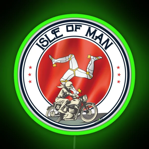 ISLE Of MAN ELLAN VANNIN Racing UK Led Led 01a RGB Neon Sign