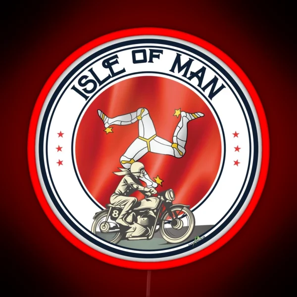 ISLE Of MAN ELLAN VANNIN Racing UK Led Led 01a RGB Neon Sign