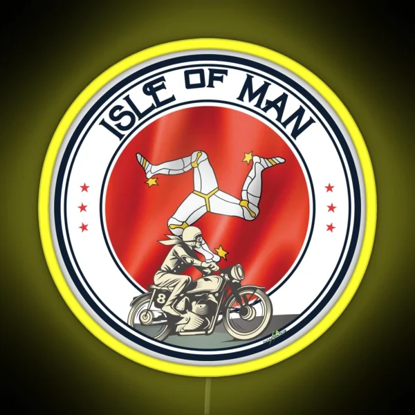 ISLE Of MAN ELLAN VANNIN Racing UK Led Led 01a RGB Neon Sign
