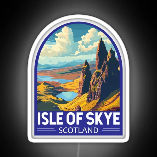 Isle Of Skye Scotland Travel Art Emblem RGB Neon Sign