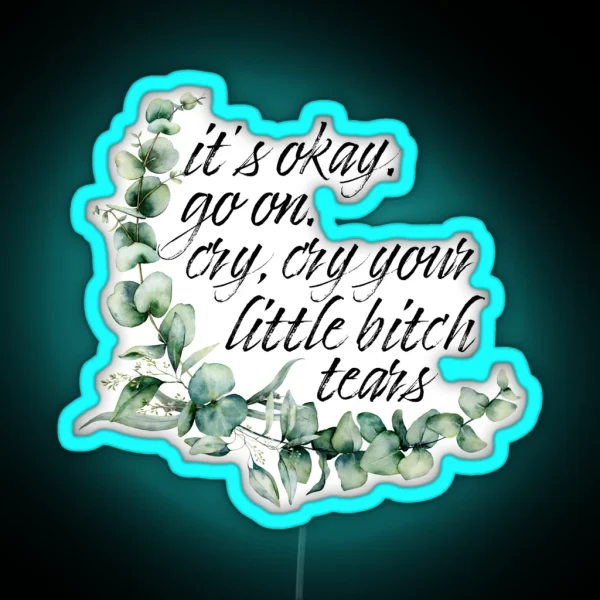It S Okay Go On Cry Cry Your Little Bitch Tears RGB Neon Sign