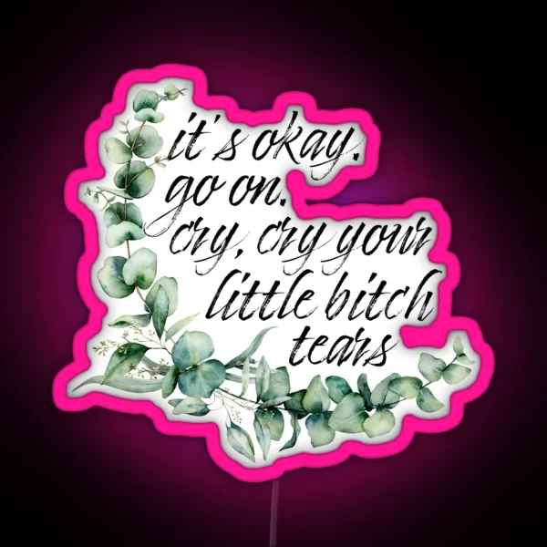 It S Okay Go On Cry Cry Your Little Bitch Tears RGB Neon Sign